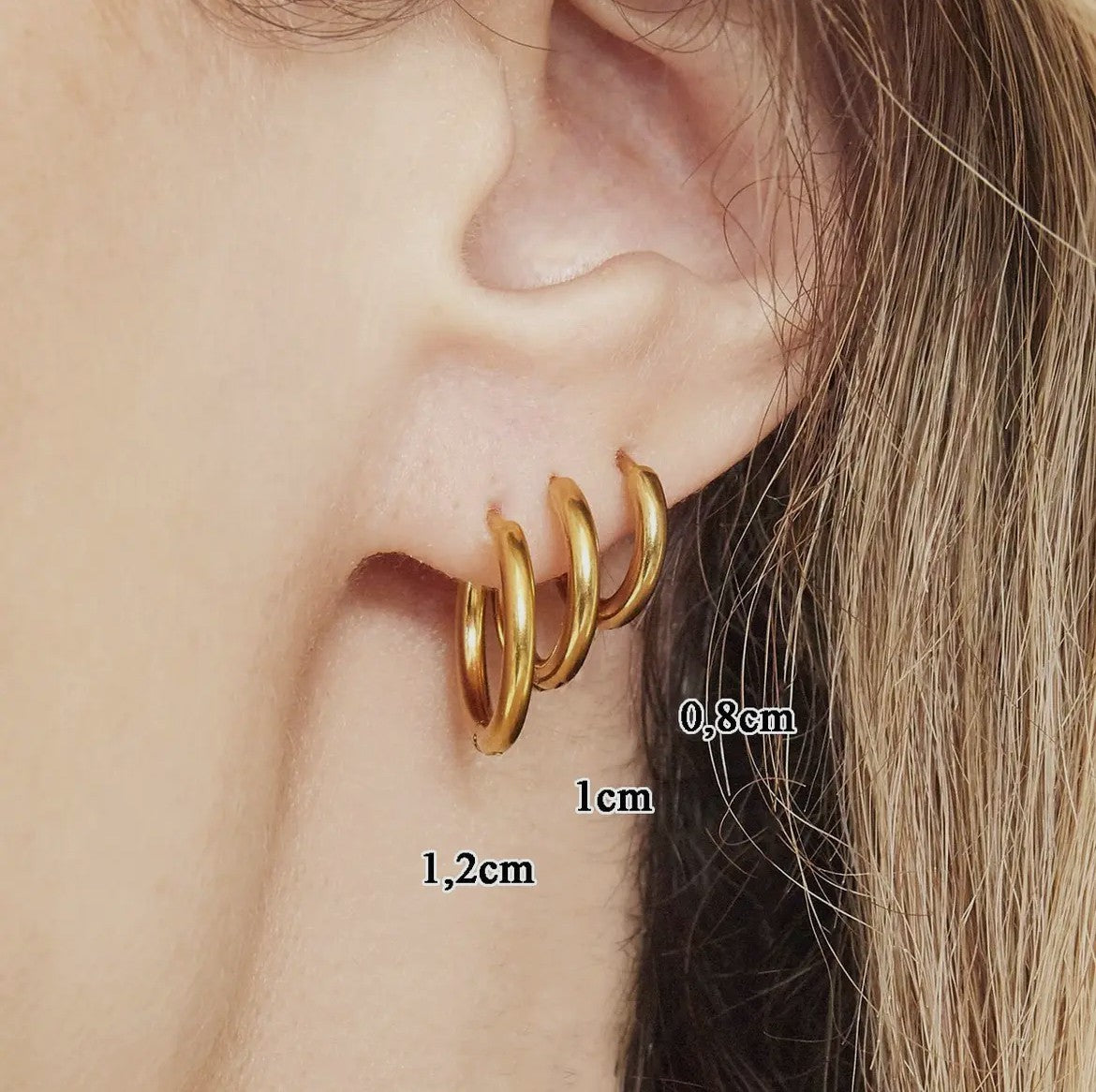 Simple Hoops – 18K Forgyldte Øreringe (14 mm)
