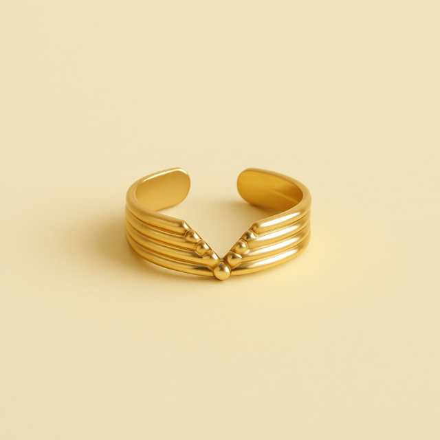 Guldfarvet justerbar ring