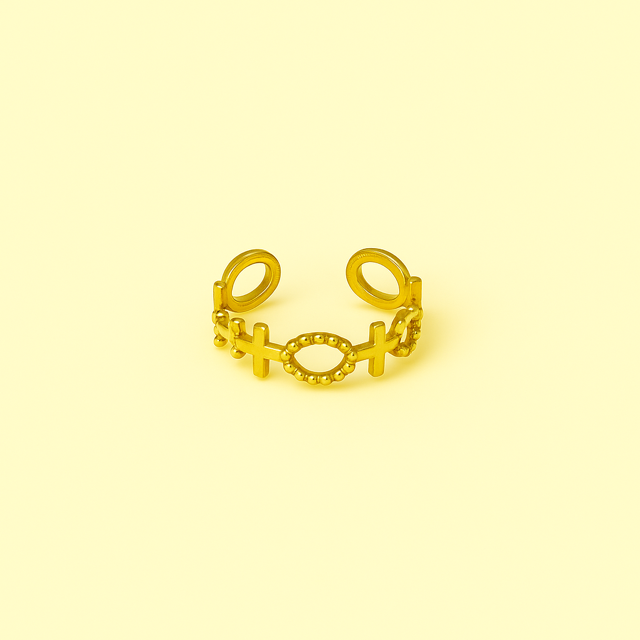 Guldfarvet justerbar ring