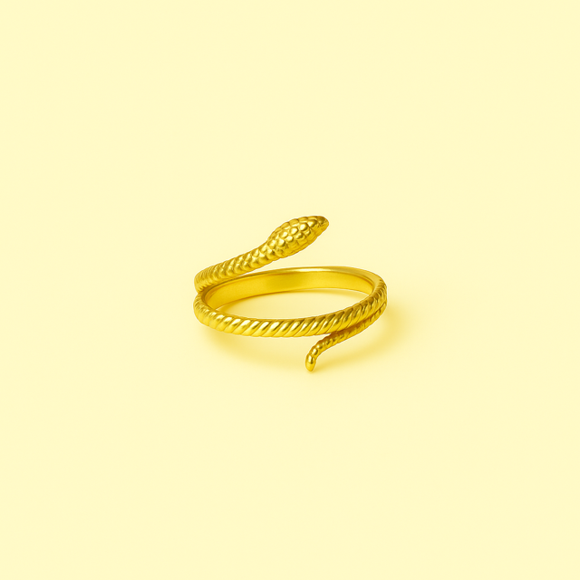Guldfarvet justerbar ring