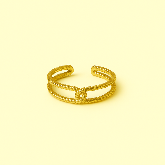 Guldfarvet justerbar ring