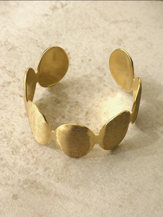 Ellipse Armbånd – Børstet Guld