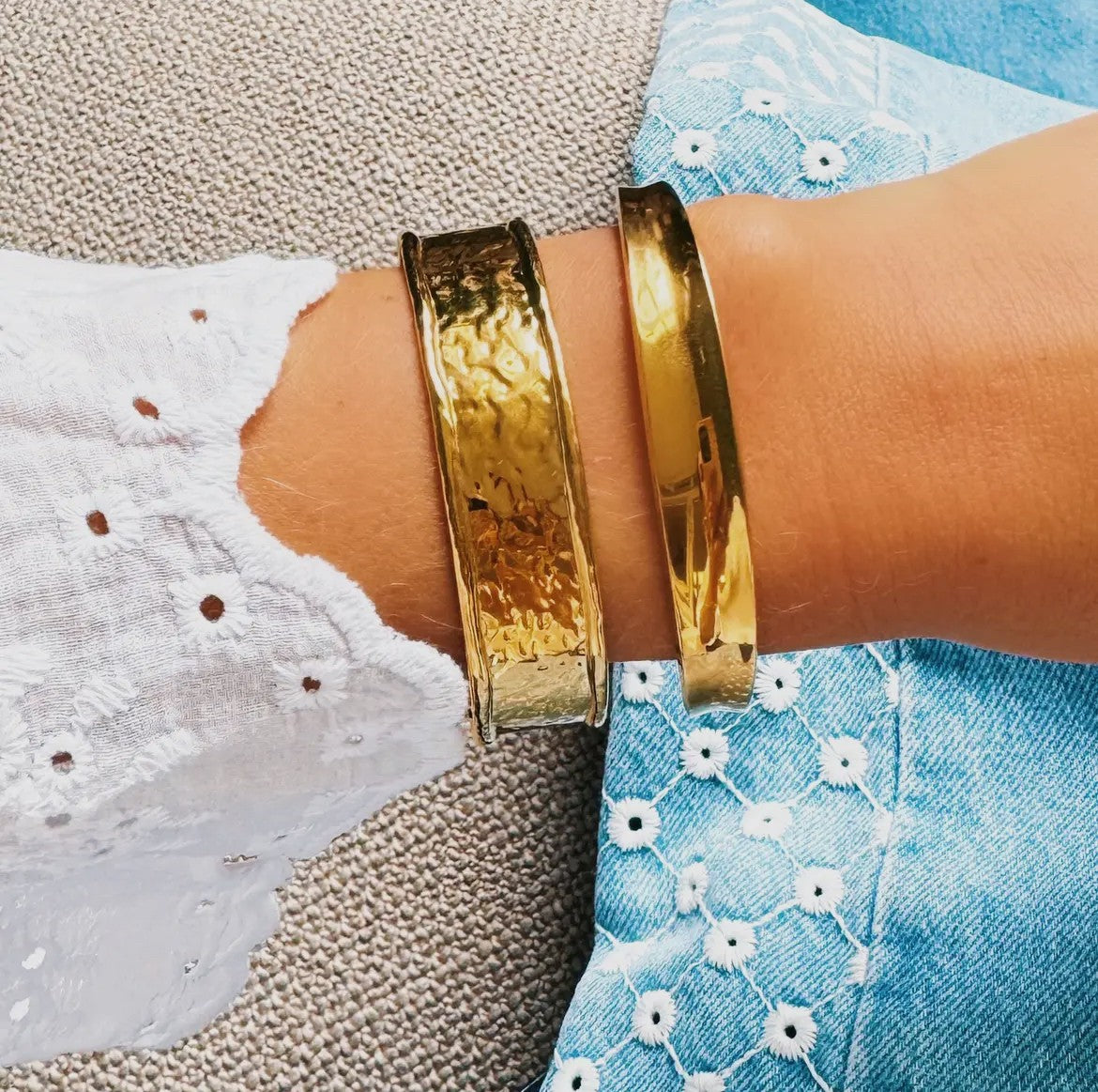 Blusset Guld Cuff Armbånd – Rustfrit Stål (Justerbart)
