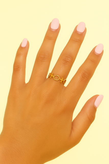 Guldfarvet justerbar ring