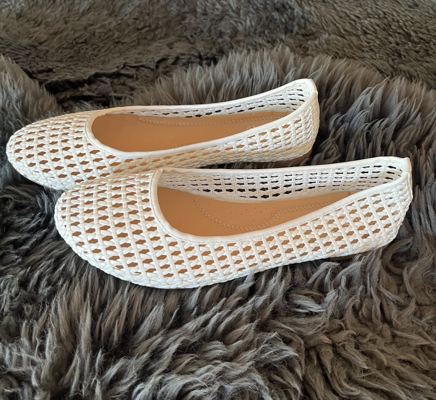 Flettet ballerina – Hvid (Str. 41-44)