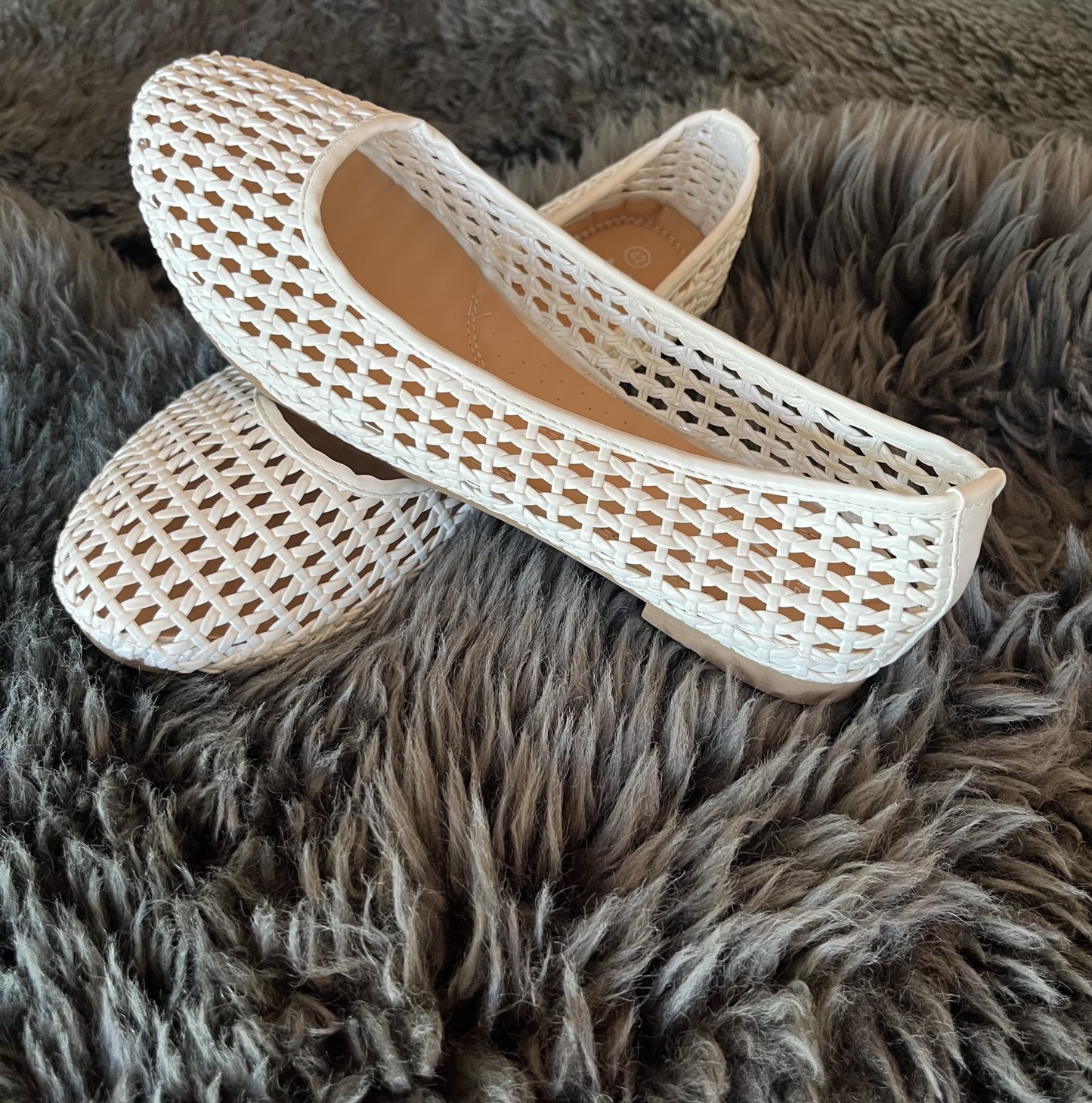 Flettet ballerina – Hvid (Str. 41-44)