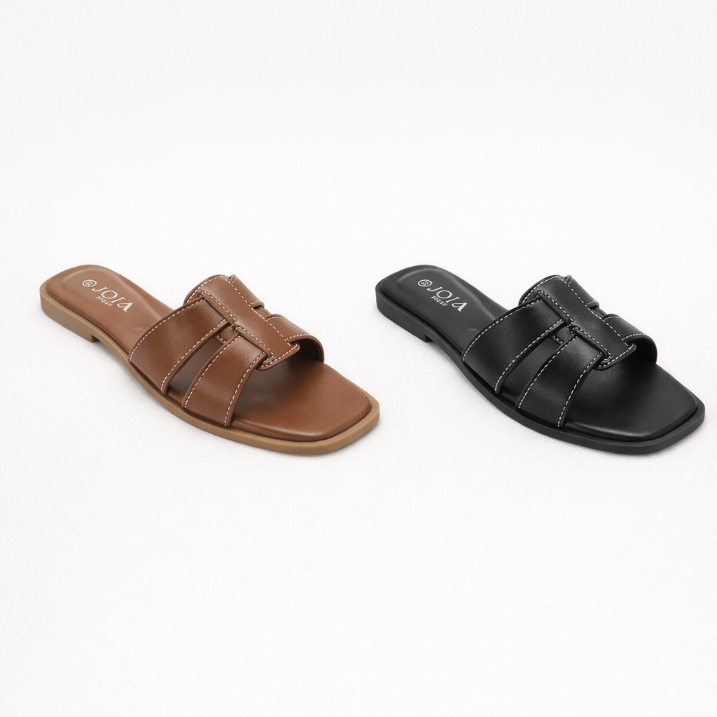 Elegant Slip-In Sandal – Sort & Brun